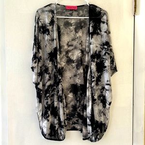 Women’s Sugar High Black and Grey Polyester Kimono Size XS